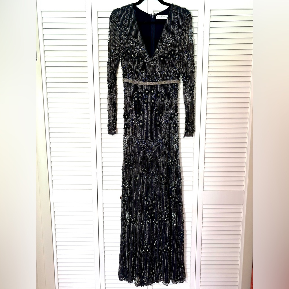NWT Mac Duggal Sample One Of !! Embellished Long Sleeve Gown 2 - Picture 6 of 16